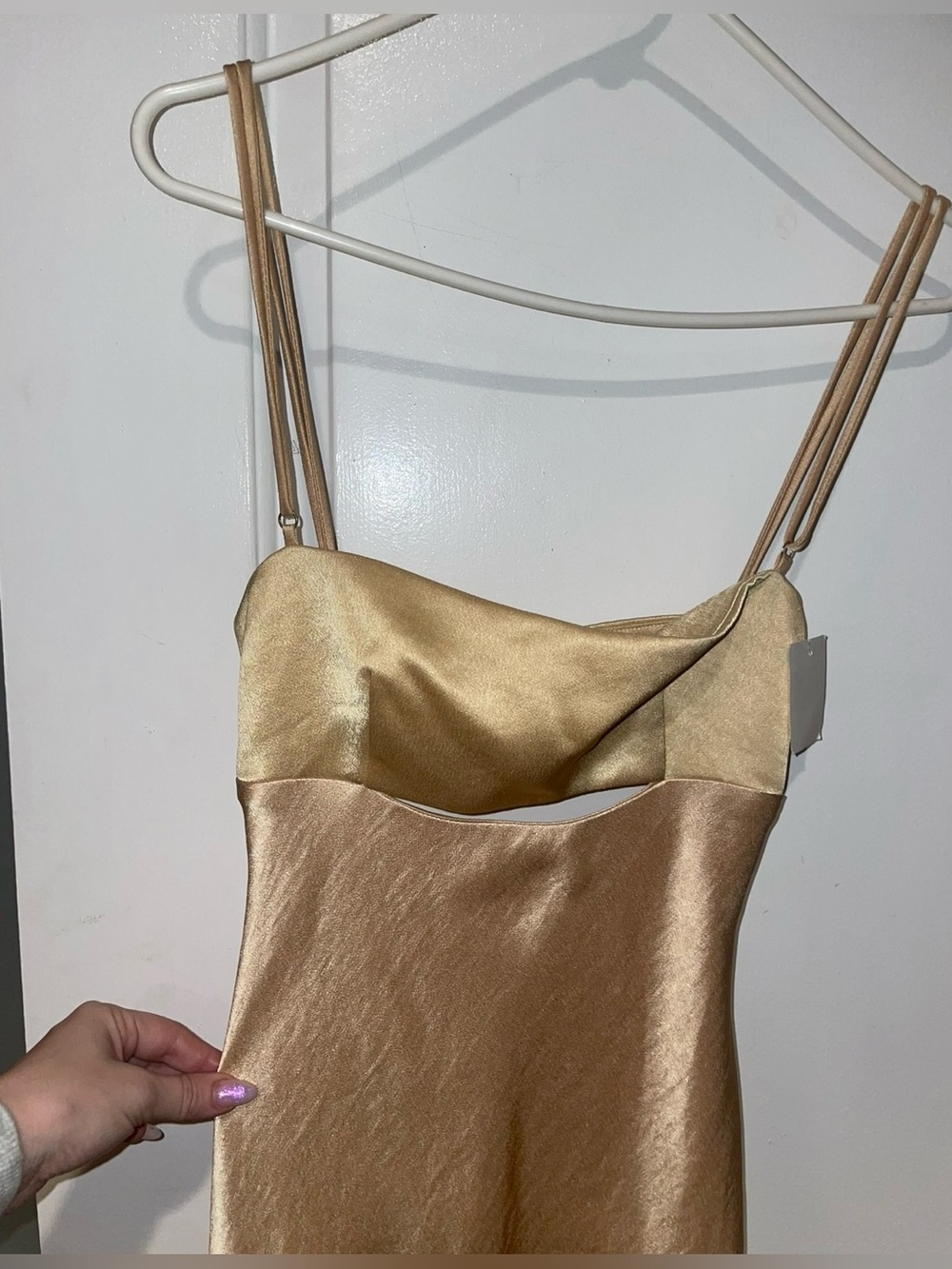 New! Bec & Bridge Satin Cutout Maxi Dress in Champagne Golden Yellow 💛 sz 2 NWT! - Picture 11 of 16